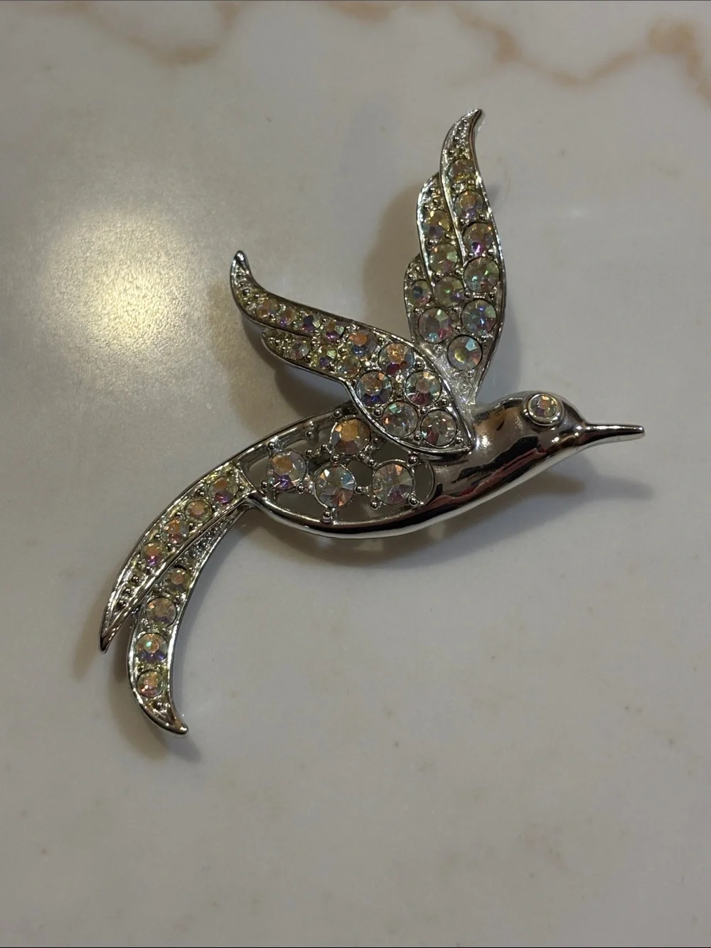 Vintage Sarah Coventry Silver Bird of Paradise Brooch Circa 1965